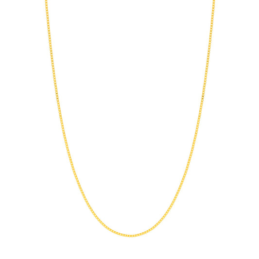 14k Gold Box Chain with Slider Bead