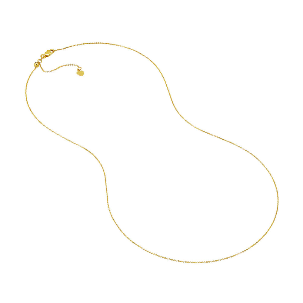 14k Yellow Gold 22" Adjustable Cable Chain