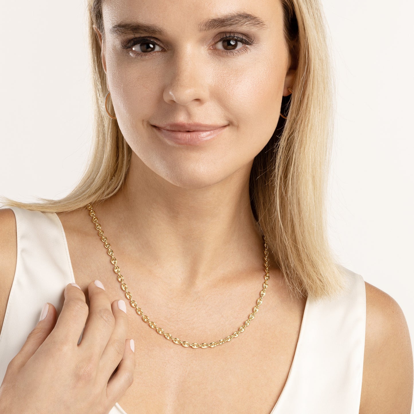 14k Yellow Gold 3.70mm Puff Mariner Chain