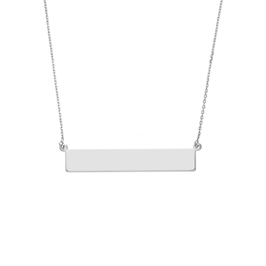 Sterling Silver Engravable Bar Necklace