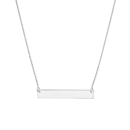 Sterling Silver Engravable Mini Bar Necklace