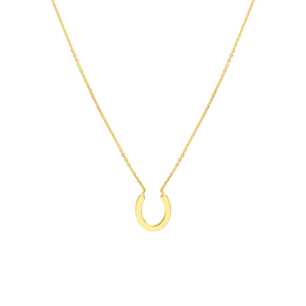 14k Gold Mini Horseshoe Necklace