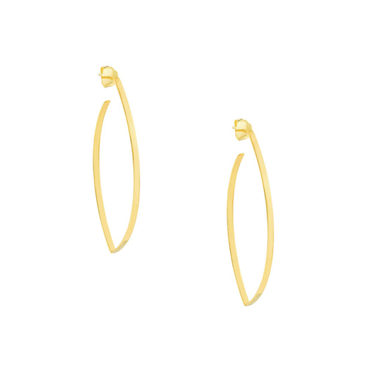 14k Marquise Hoop Earrings
