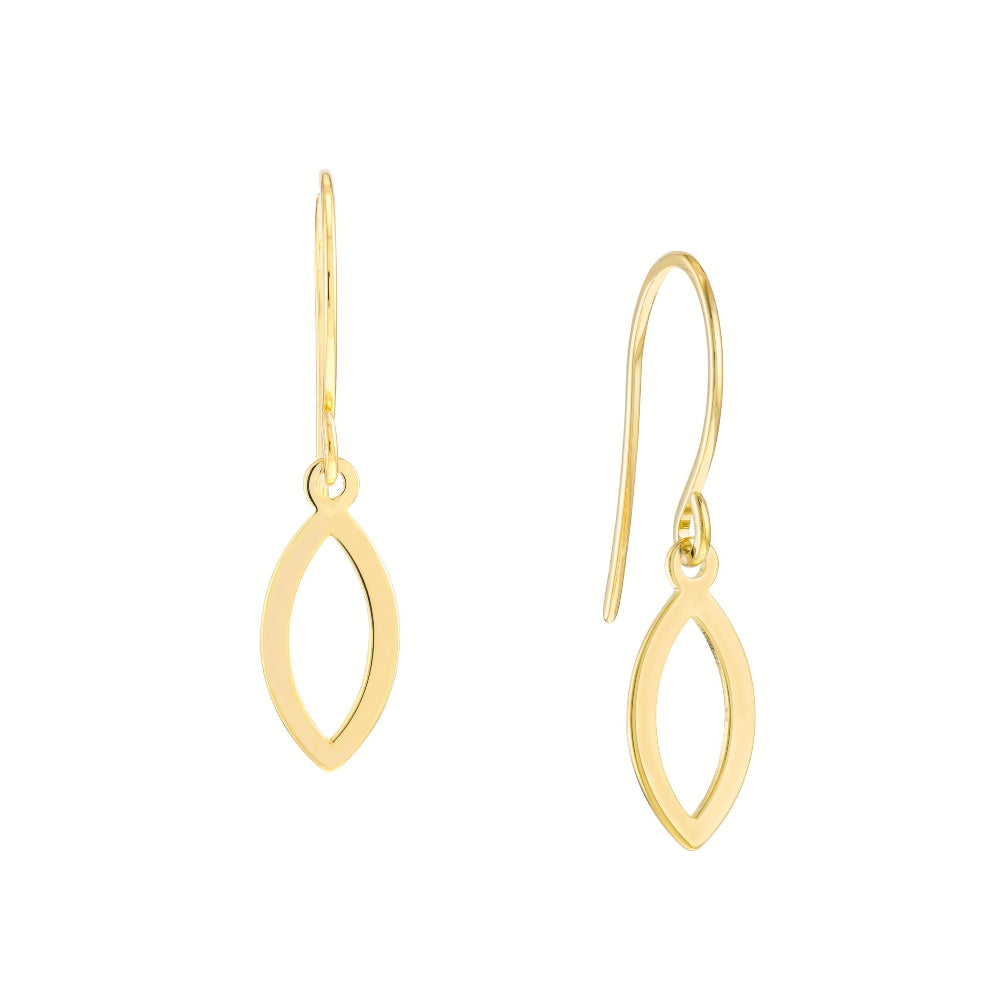 14k Open Mini Marquise dangle earrings