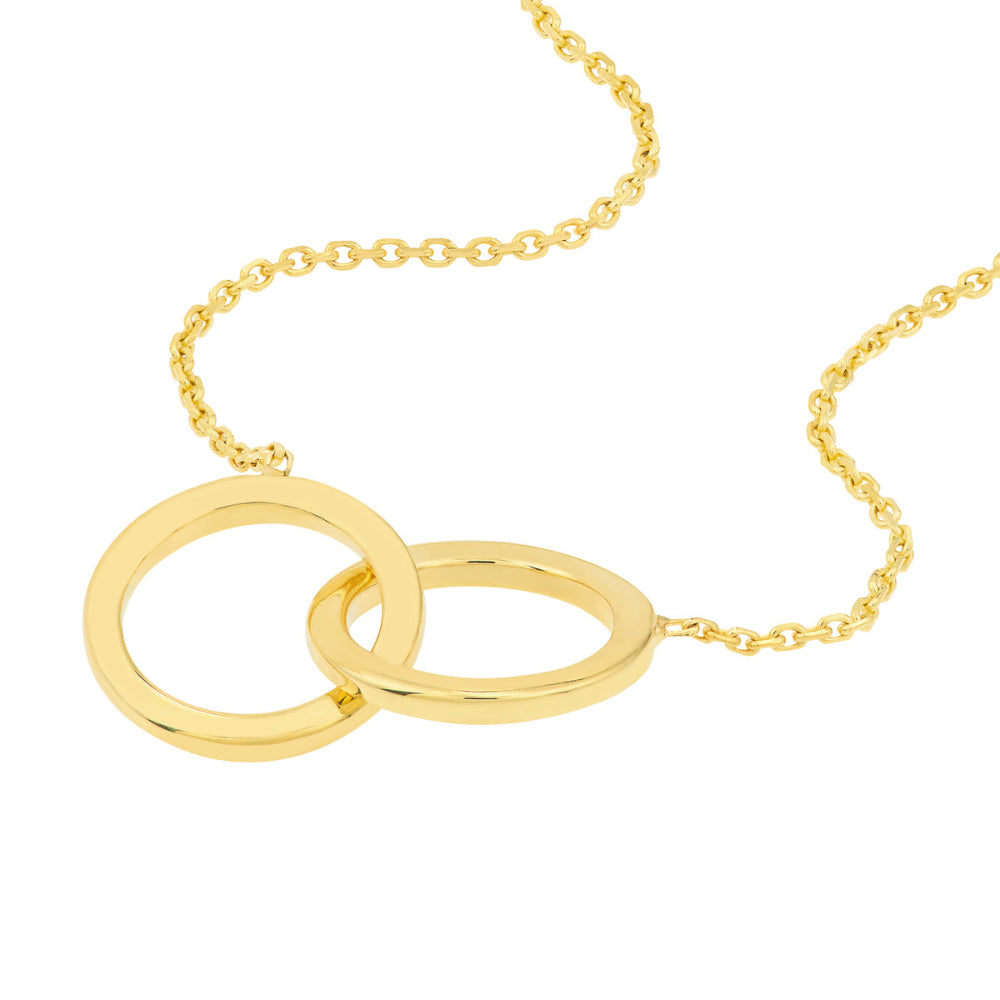 14k Gold Interlocked Circles Adjustable Necklace