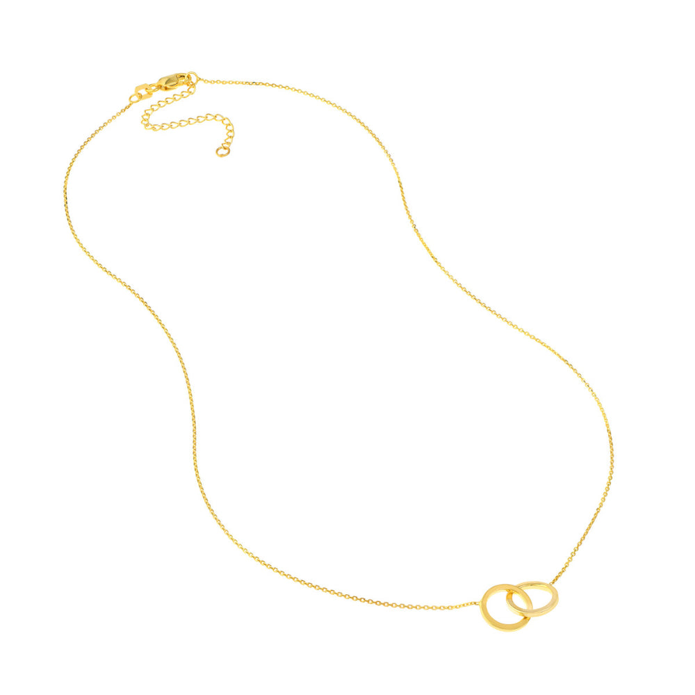 14k Gold Interlocked Circles Adjustable Necklace