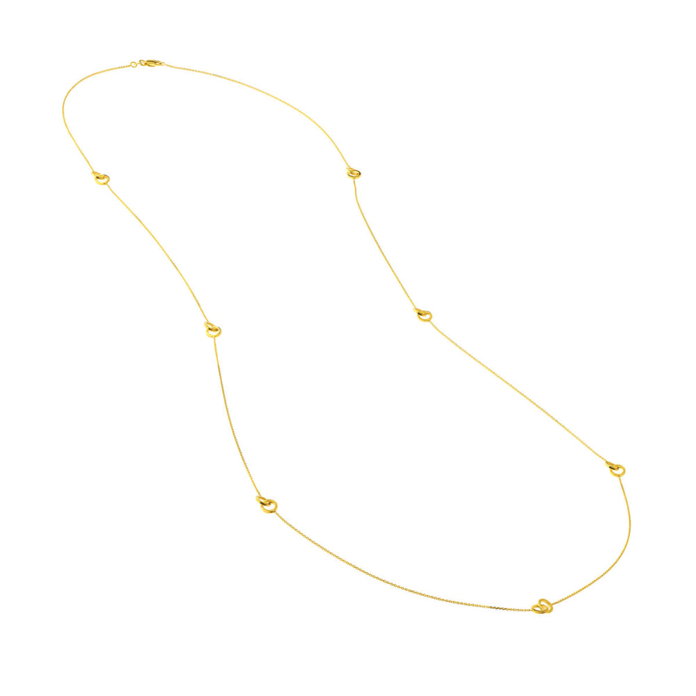 14k Gold Intertwined Circles Stations Necklace