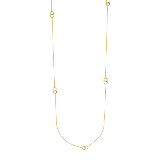 14k Gold Intertwined Circles Stations Necklace