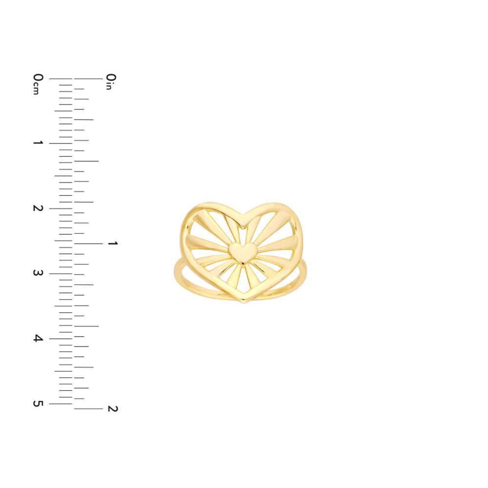 14k Gold Open Center Heart Ring