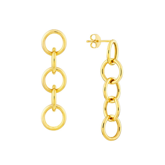 14k Gold Endless Link Dangle Earrings