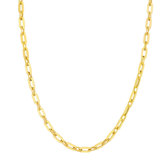 14k Gold Textured Hollow Link Necklace