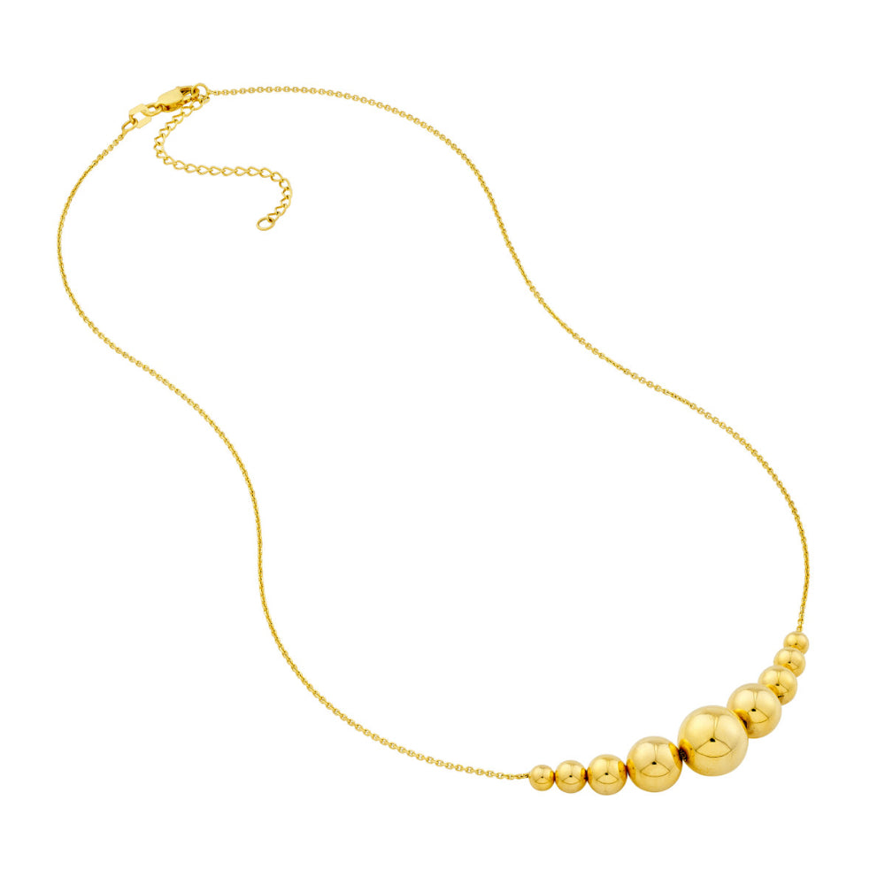 14k Gradient Round Bead Necklace
