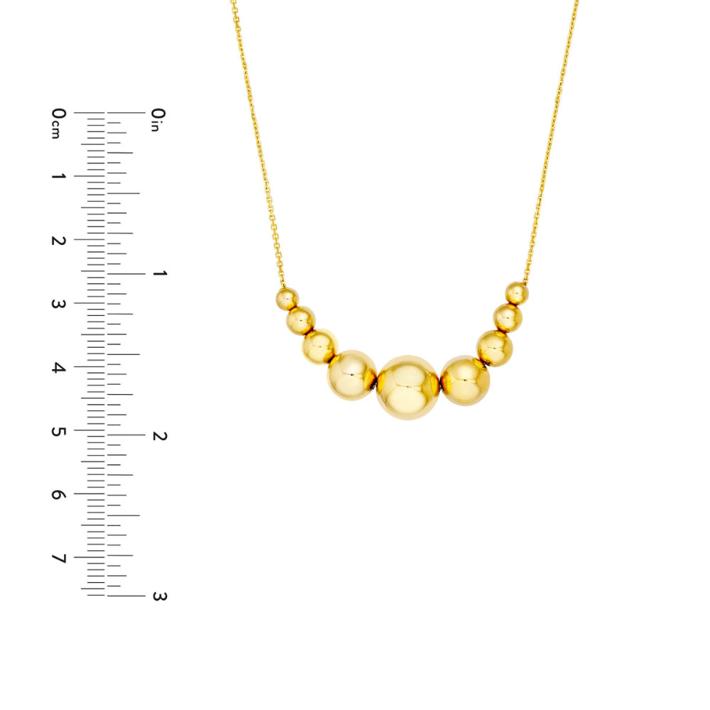 14k Gradient Round Bead Necklace