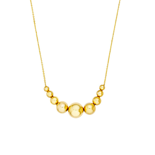 14k Gradient Round Bead Necklace