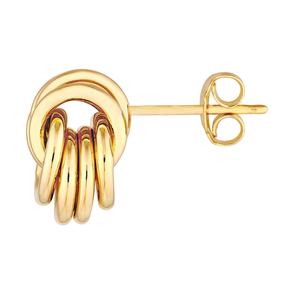 Close up love knot earring
