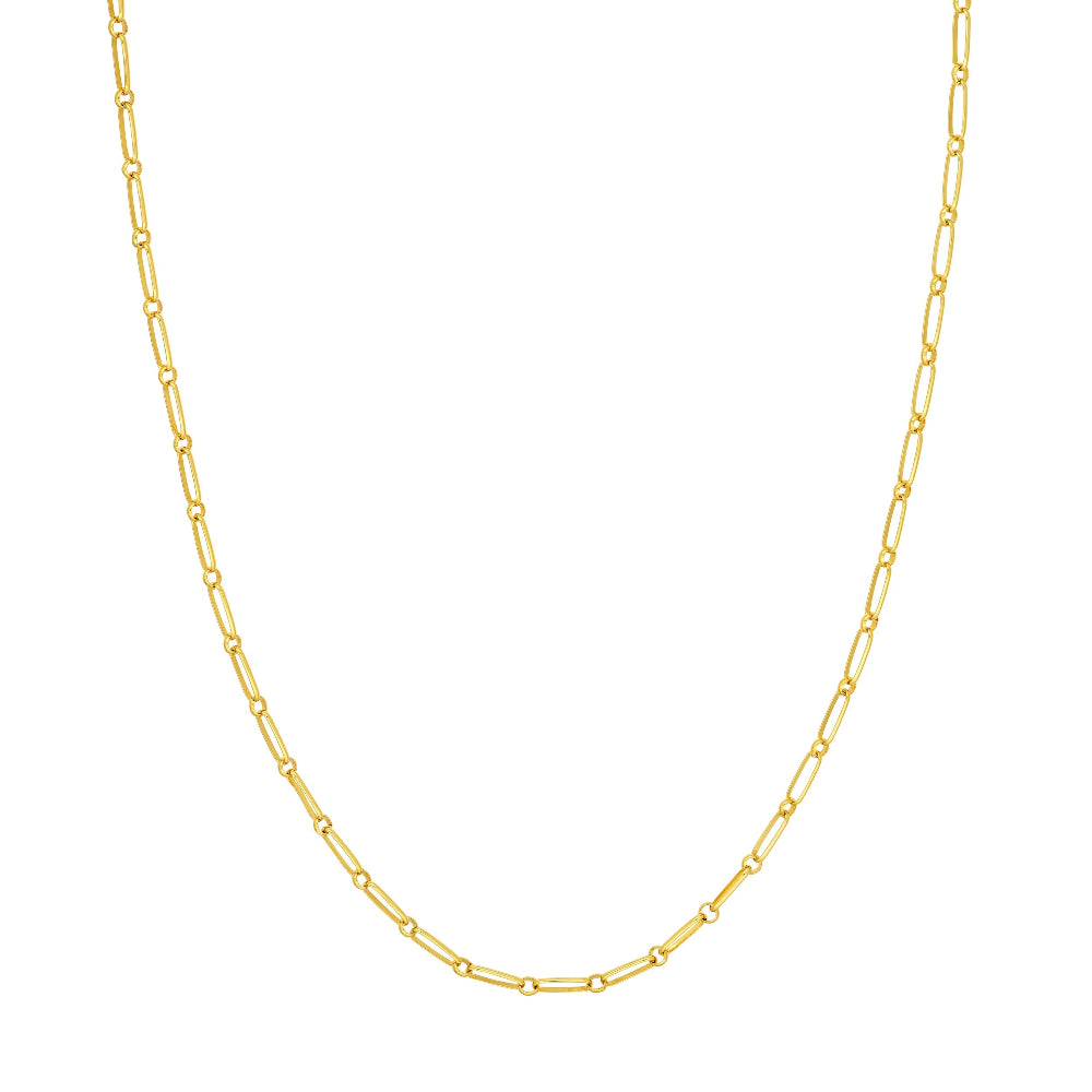 14k oval and round open link in yellow gold 