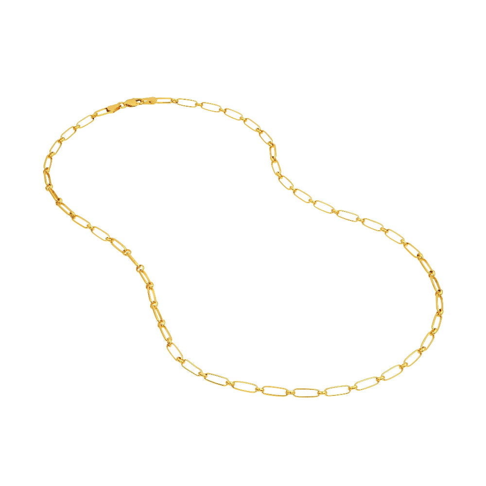 14 k Yellow Gold Oval and Open Link Chain Bracelet 