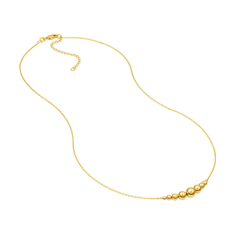 14k Gold Graduated Bead Necklace