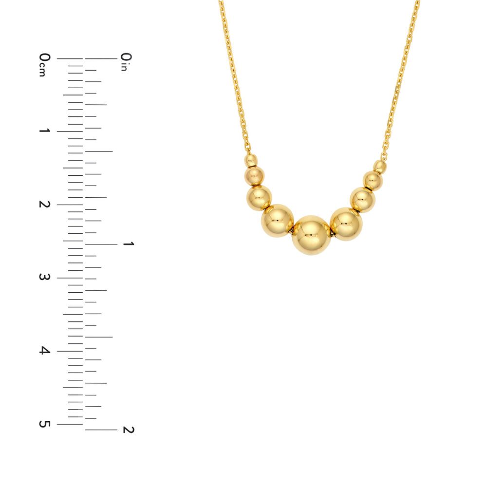 14k Gold Graduated Bead Necklace
