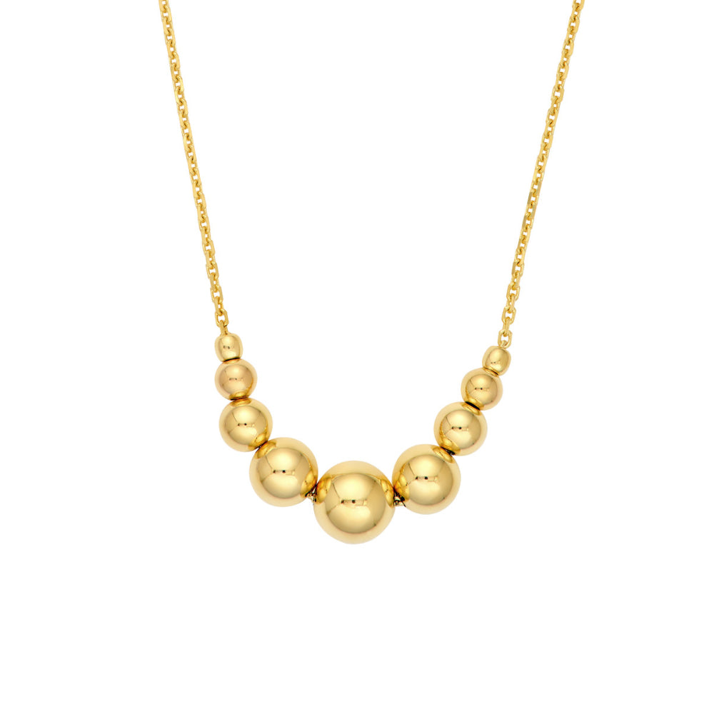 14k Gold Graduated Bead Necklace
