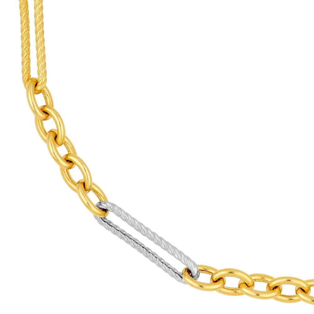 close up of two toned links 