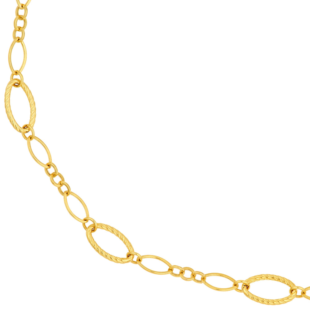 close up of oval links 