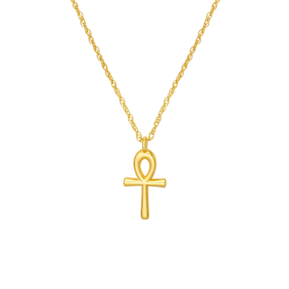 14y Yellow Gold Cross Pendant on a 18" chain 