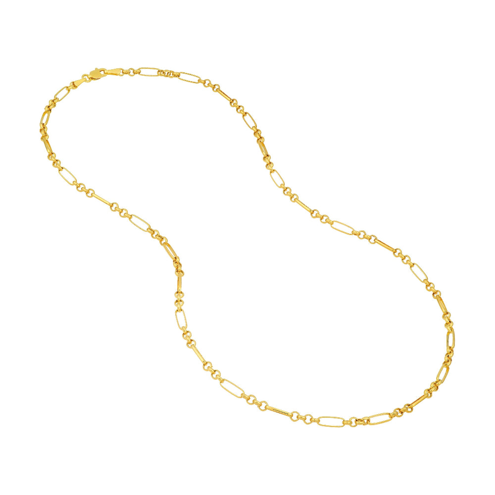 18" length 4+1 Round oval link necklace 