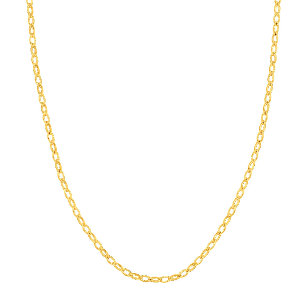 14k Yellow Gold Marquise Link Chain Necklace 