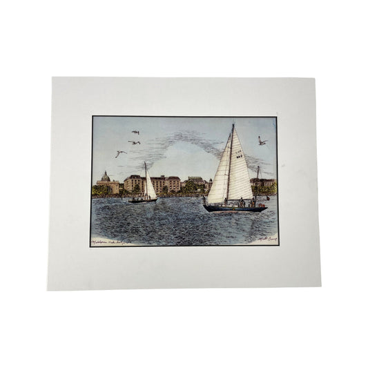 Martin Barry Fine Art Midshipmen Under Sail, United States Naval Academy Print