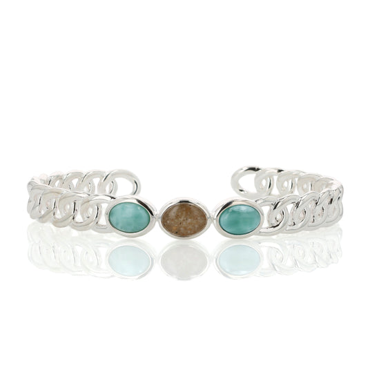 Dune Jewelry Milan Cuff Bracelet - Larimar & Sand