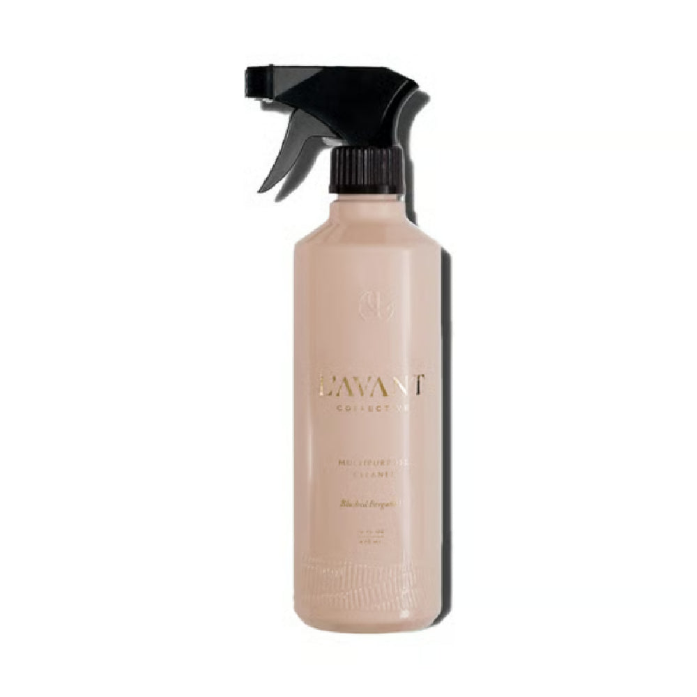 Lavant Collection Multi-Functional Cleanser in a frosted beige spray bottle with a black trigger sprayer and gold lettering, shown on a plain white background.
