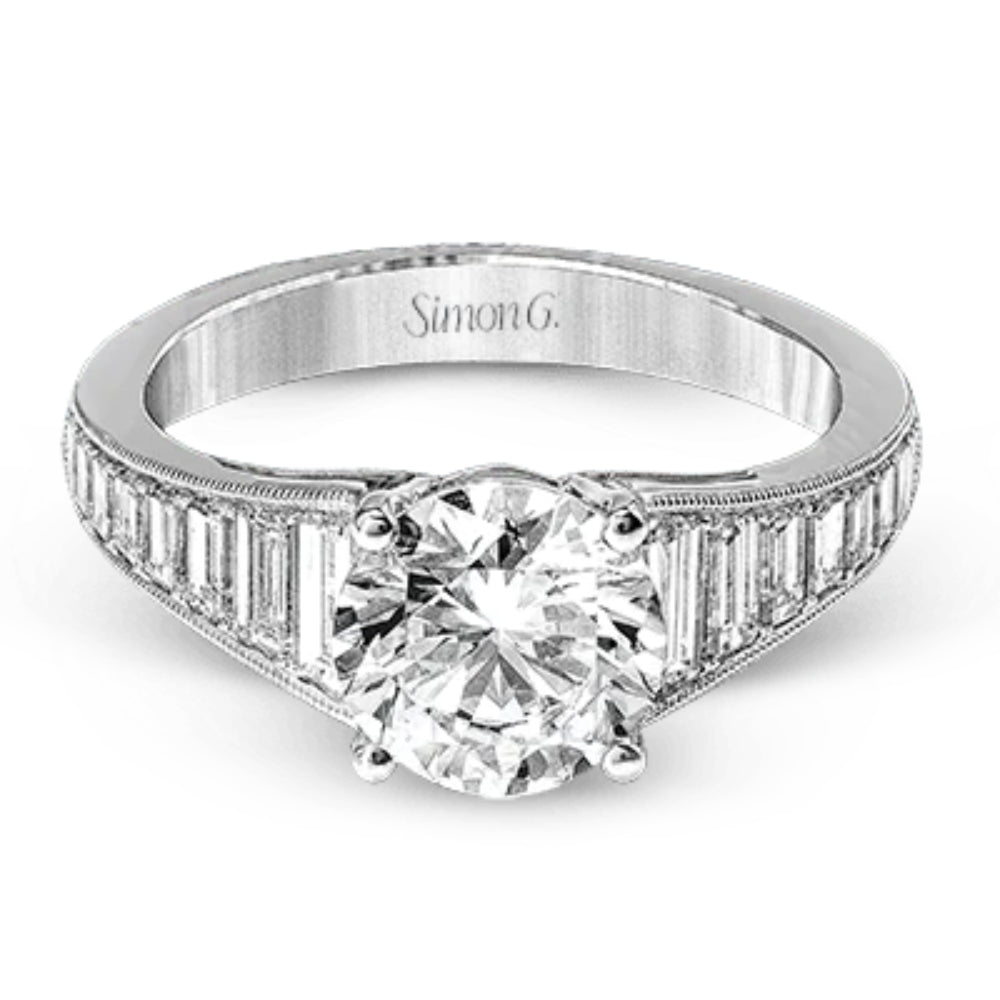 Simon G. 18k Round-Cut Engagement Ring