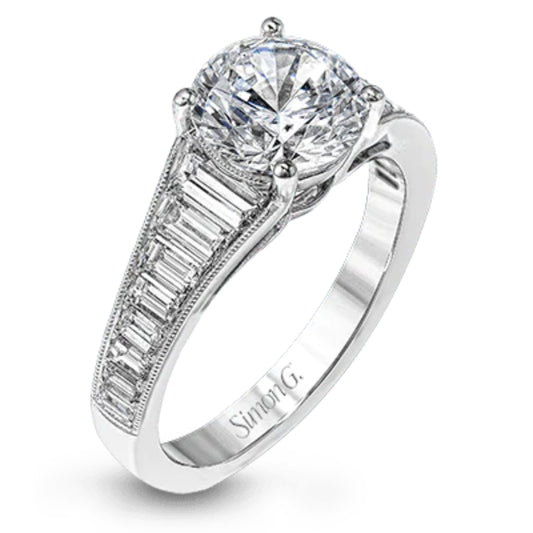 Simon G. 18k Round-Cut Engagement Ring