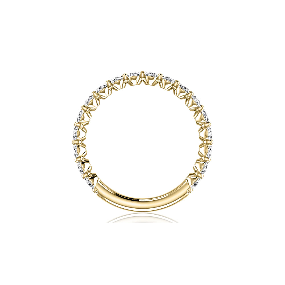 gold ring from the side on a white background