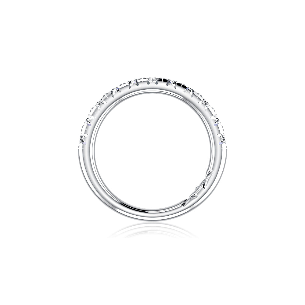 A. Jaffe Platinum Pave Diamond Halfway Wedding Band