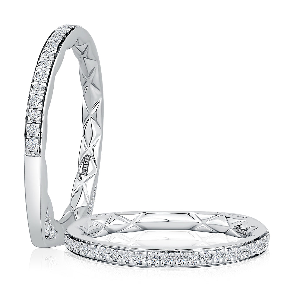A. Jaffe 14k Gold Halfway Diamond Band with Signature Shank