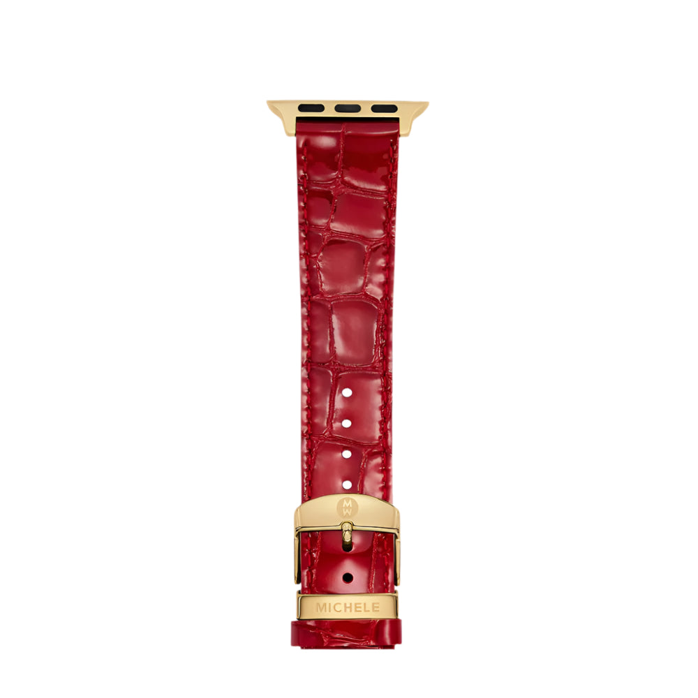 Michele Ruby Red Leather Band for Apple Watch®