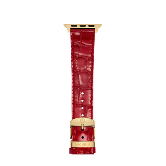 Michele Ruby Red Leather Band for Apple Watch®