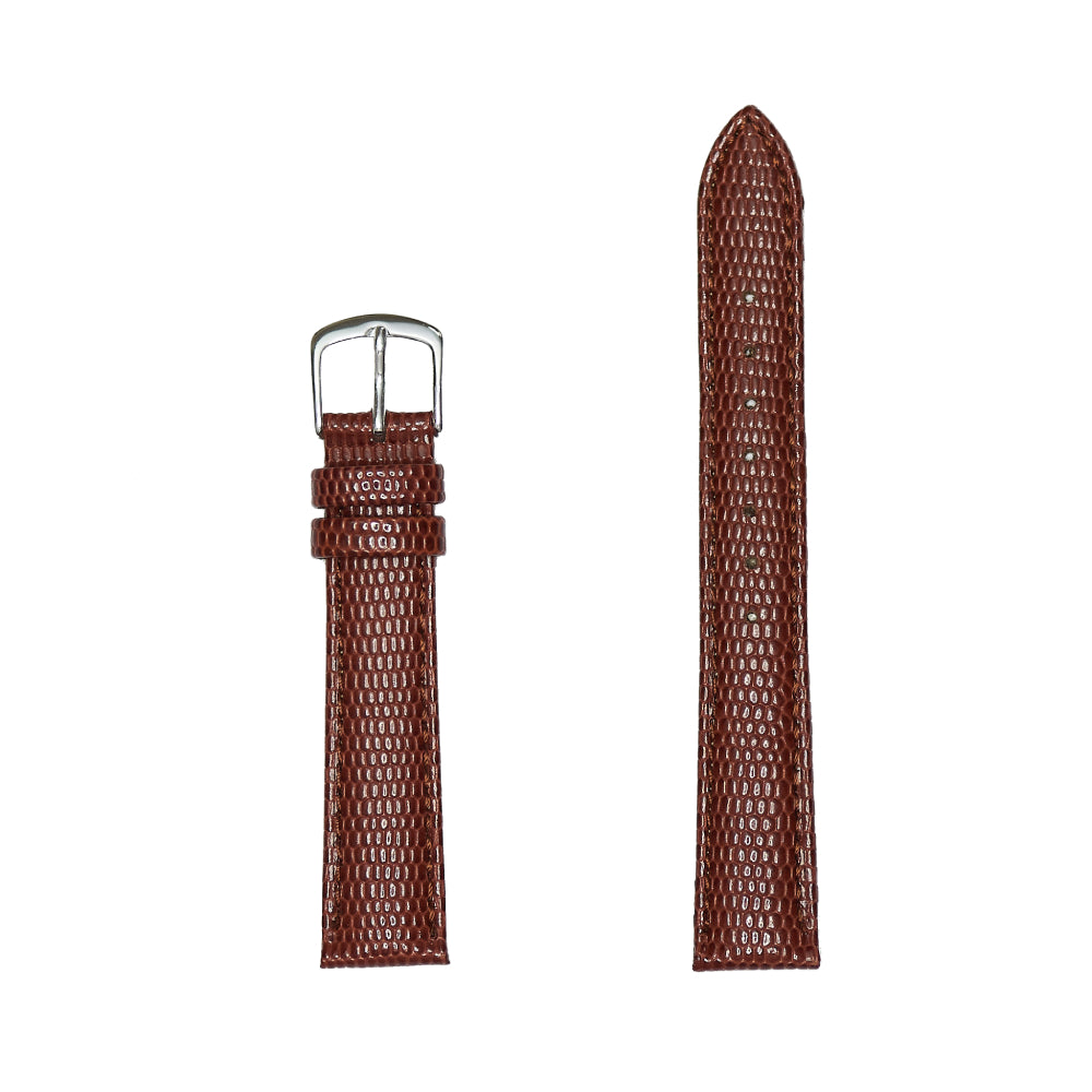 Men's Genuine Lizard Grain Watch Band - Brown