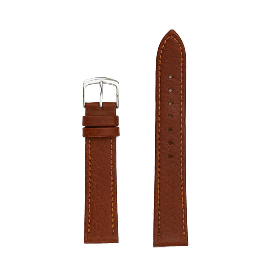 Men's Genuine Shrunken Grain Leather Watch Band - Tan