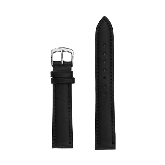 Men's Genuine Smooth Leather Watch Band - Black