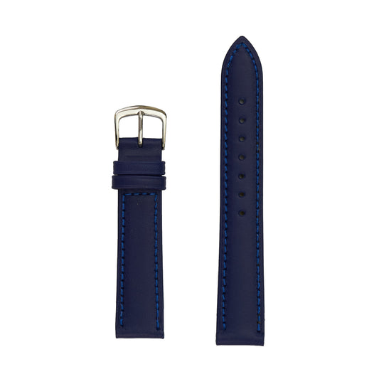 Men's Genuine Smooth Leather Watch Band - Blue