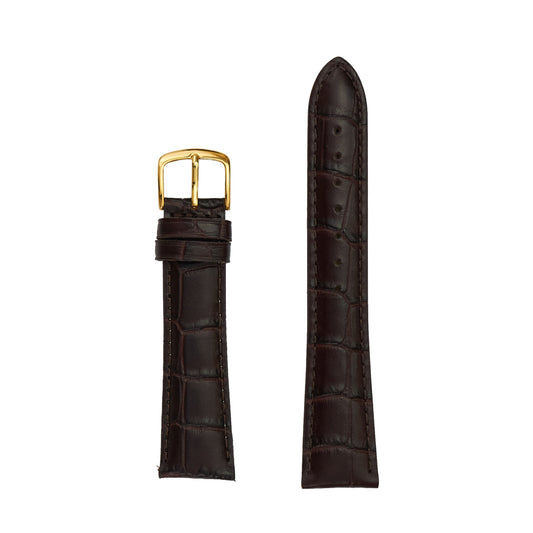 Men's Genuine Alligator Grain Watch Band - Brown