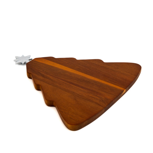 Nambé Holiday Christmas Tree Cheeseboard w/Spreader