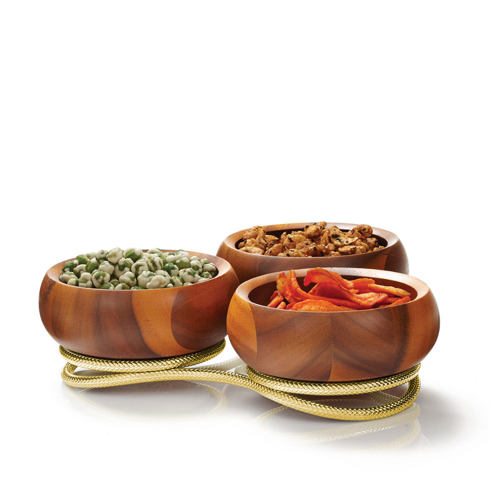 Nambe Braid Gold Condiment Server