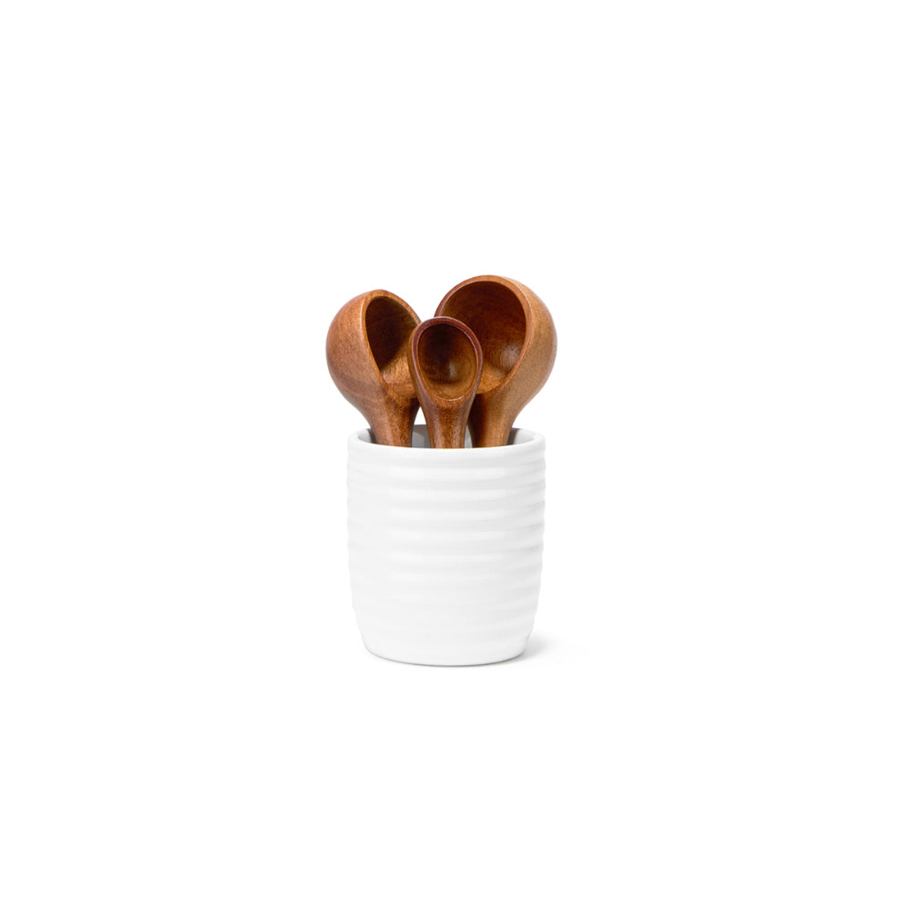 Nambe Breaking Bread Measuring Spoons with Canister