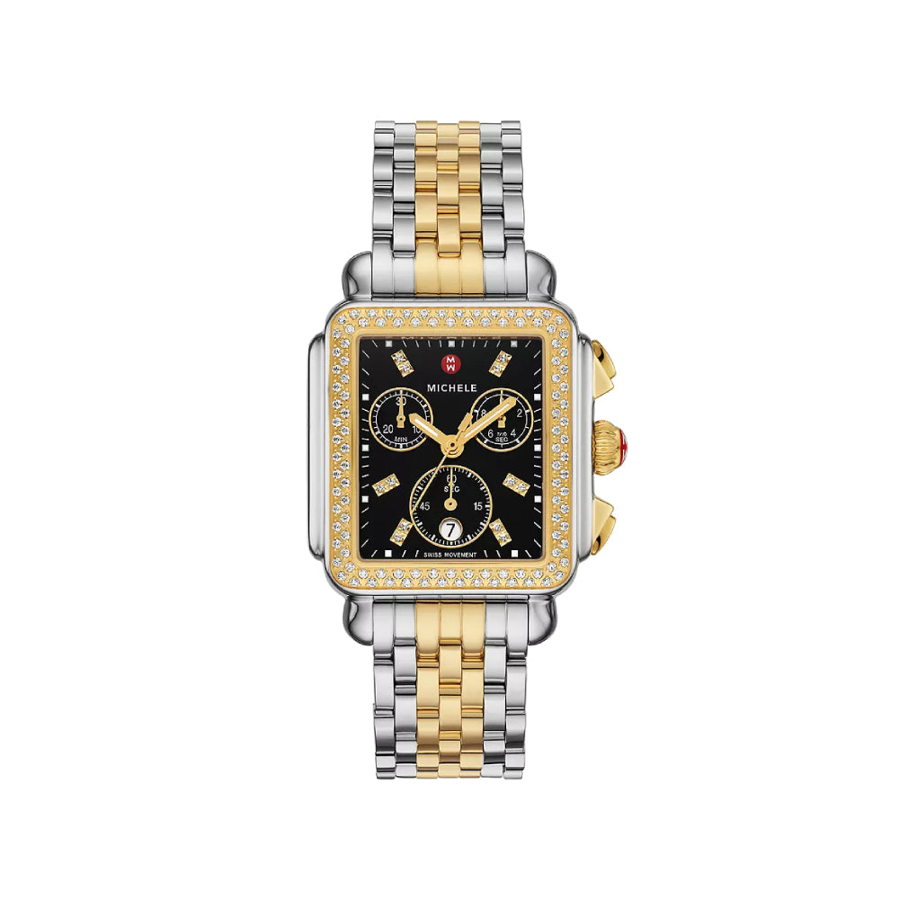 Michele Deco Stainless Steel Two-Tone Diamond Watch