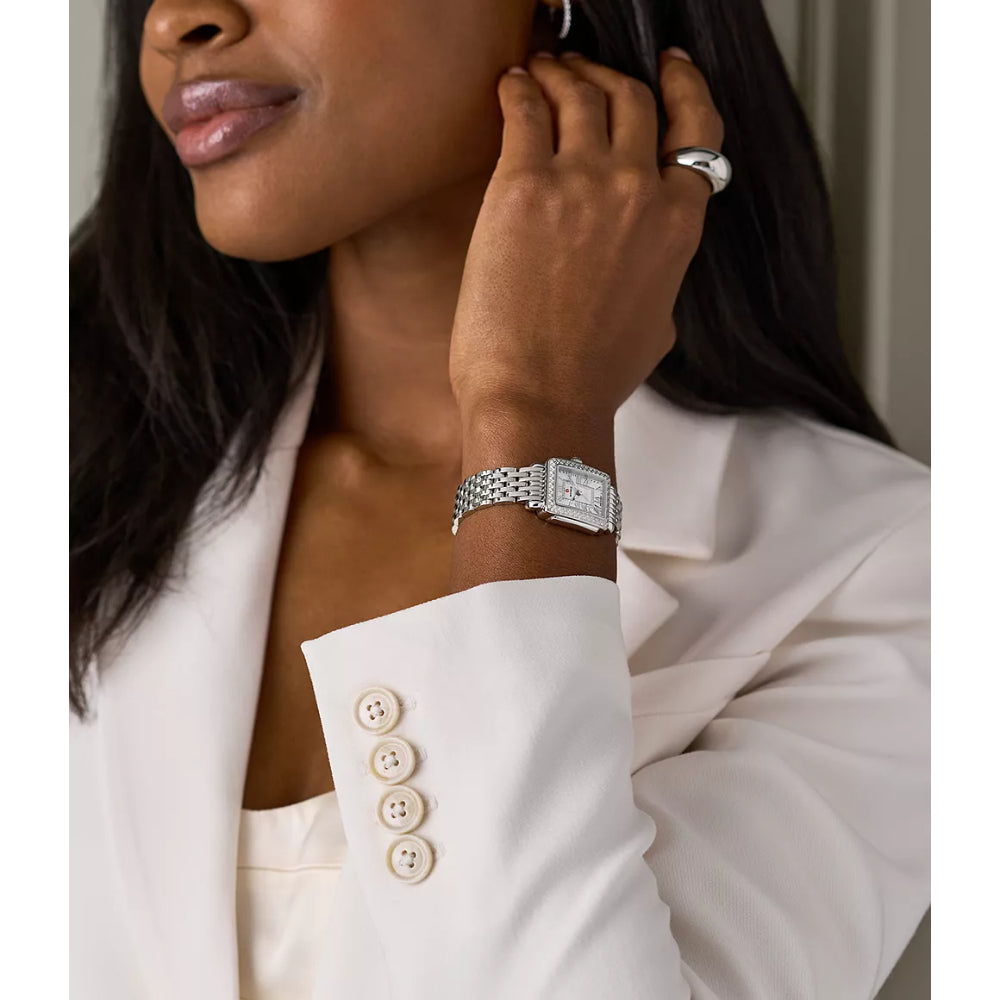 Michele Deco Madison Mini Diamond Stainless Steel Watch