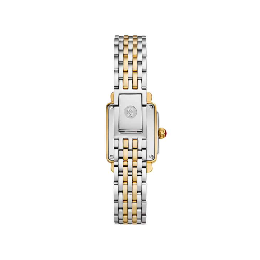 Michele Deco Madison Mini Two-Tone Diamond 18k Gold-Plated Watch